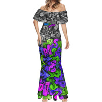 Hip Hop Battle Mermaid Dress Spray Can Kid Character and Colorful Graffiti Street Art Design - Wonder Print Shop