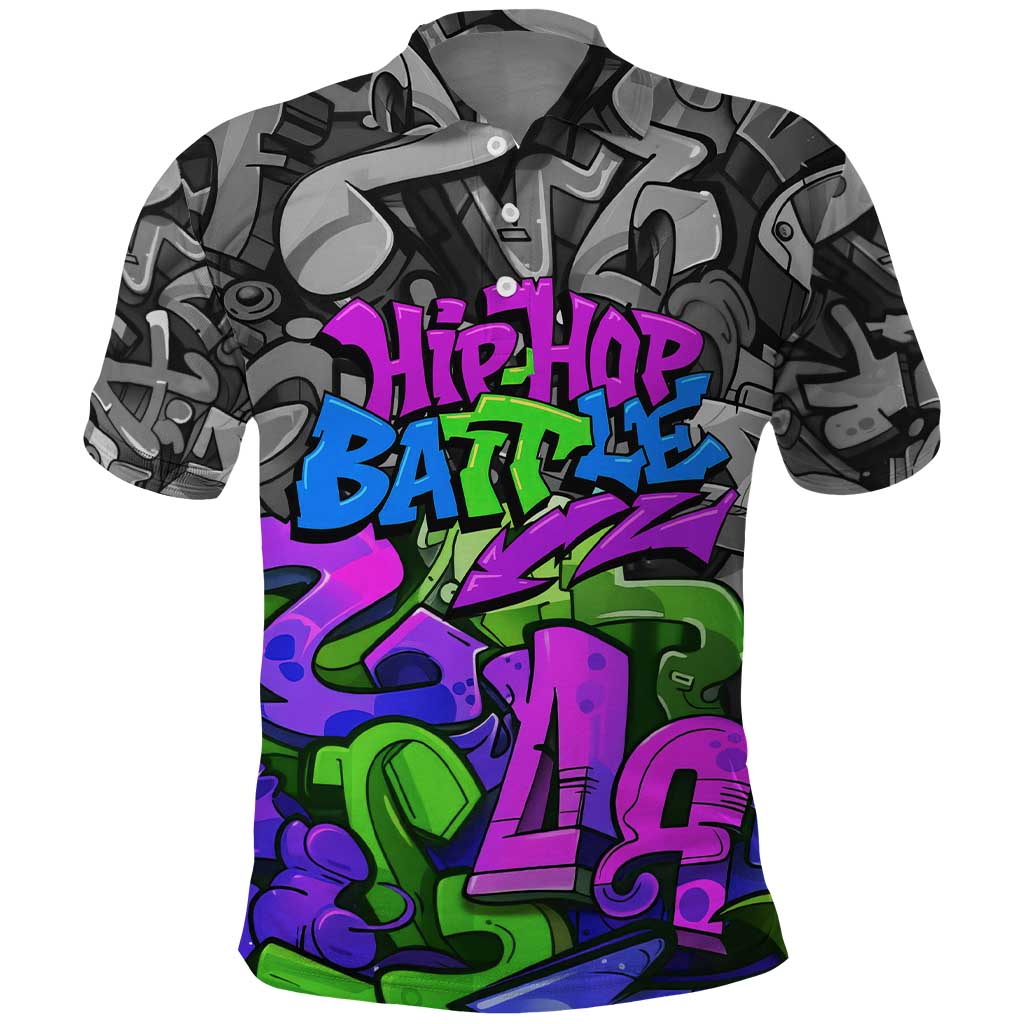 Hip Hop Battle Polo Shirt Spray Can Kid Character and Colorful Graffiti Street Art Design - Wonder Print Shop
