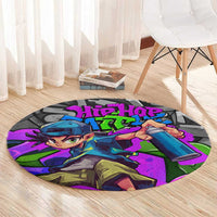 Hip Hop Battle Round Carpet Spray Can Kid Character and Colorful Graffiti Street Art Design - Wonder Print Shop