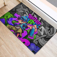 Hip Hop Battle Rubber Doormat Spray Can Kid Character and Colorful Graffiti Street Art Design - Wonder Print Shop
