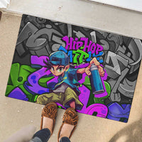 Hip Hop Battle Rubber Doormat Spray Can Kid Character and Colorful Graffiti Street Art Design - Wonder Print Shop