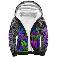 Hip Hop Battle Sherpa Hoodie Spray Can Kid Character and Colorful Graffiti Street Art Design - Wonder Print Shop