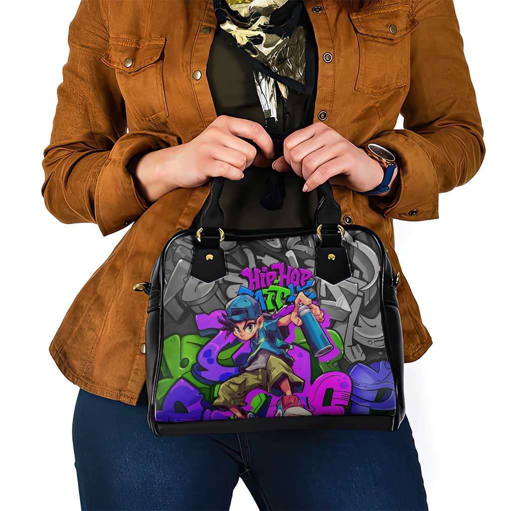 Hip Hop Battle Shoulder Handbag Spray Can Kid Character and Colorful Graffiti Street Art Design - Wonder Print Shop