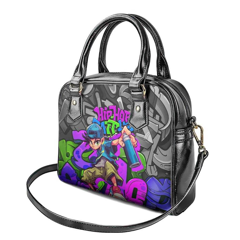Hip Hop Battle Shoulder Handbag Spray Can Kid Character and Colorful Graffiti Street Art Design - Wonder Print Shop