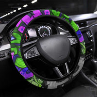 Hip Hop Battle Steering Wheel Cover Spray Can Kid Character and Colorful Graffiti Street Art Design - Wonder Print Shop