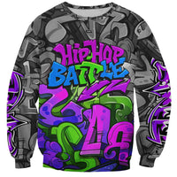 Hip Hop Battle Sweatshirt Spray Can Kid Character and Colorful Graffiti Street Art Design - Wonder Print Shop