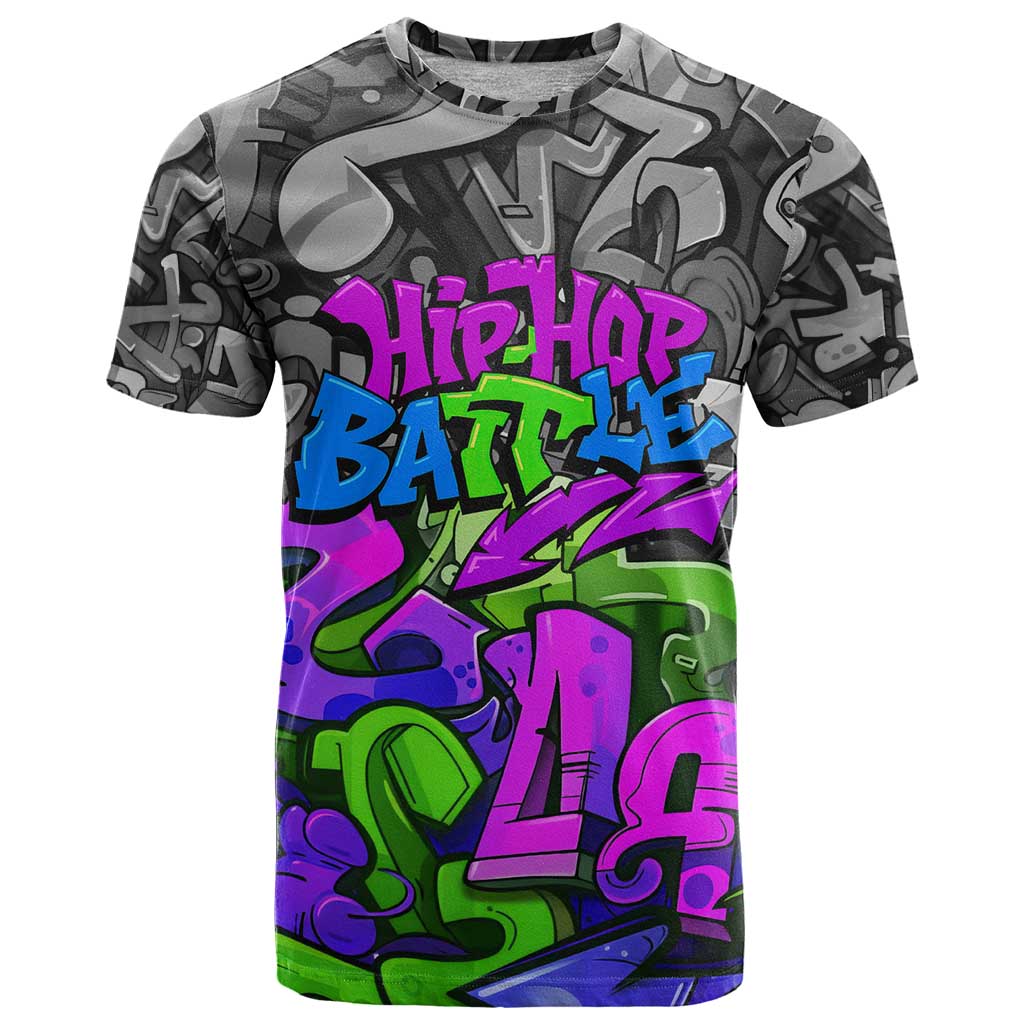 Hip Hop Battle T Shirt Spray Can Kid Character and Colorful Graffiti Street Art Design - Wonder Print Shop