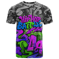 Hip Hop Battle T Shirt Spray Can Kid Character and Colorful Graffiti Street Art Design - Wonder Print Shop