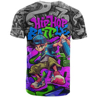 Hip Hop Battle T Shirt Spray Can Kid Character and Colorful Graffiti Street Art Design - Wonder Print Shop