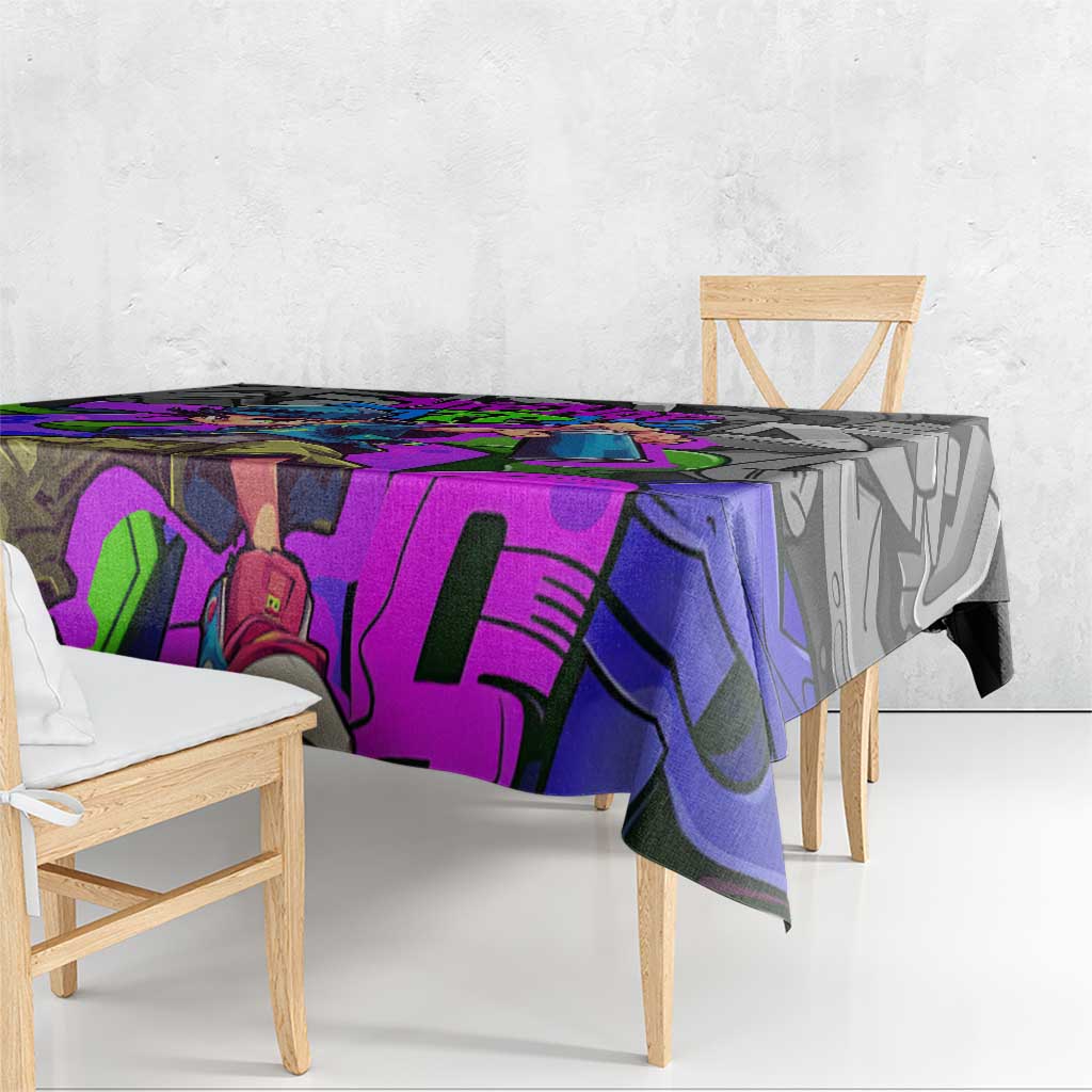 Hip Hop Battle Tablecloth Spray Can Kid Character and Colorful Graffiti Street Art Design - Wonder Print Shop