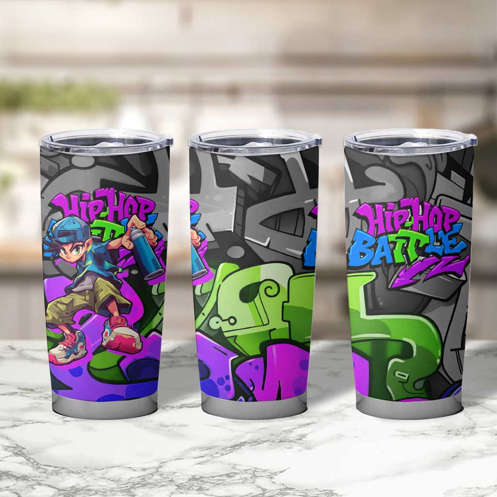 Hip Hop Battle Tumbler Cup Spray Can Kid Character and Colorful Graffiti Street Art Design - Wonder Print Shop