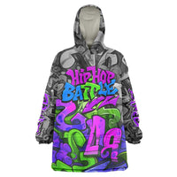 Hip Hop Battle Wearable Blanket Hoodie Spray Can Kid Character and Colorful Graffiti Street Art Design - Wonder Print Shop