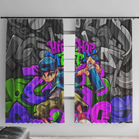 Hip Hop Battle Window Curtain Spray Can Kid Character and Colorful Graffiti Street Art Design - Wonder Print Shop