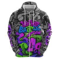 Hip Hop Battle Zip Hoodie Spray Can Kid Character and Colorful Graffiti Street Art Design - Wonder Print Shop