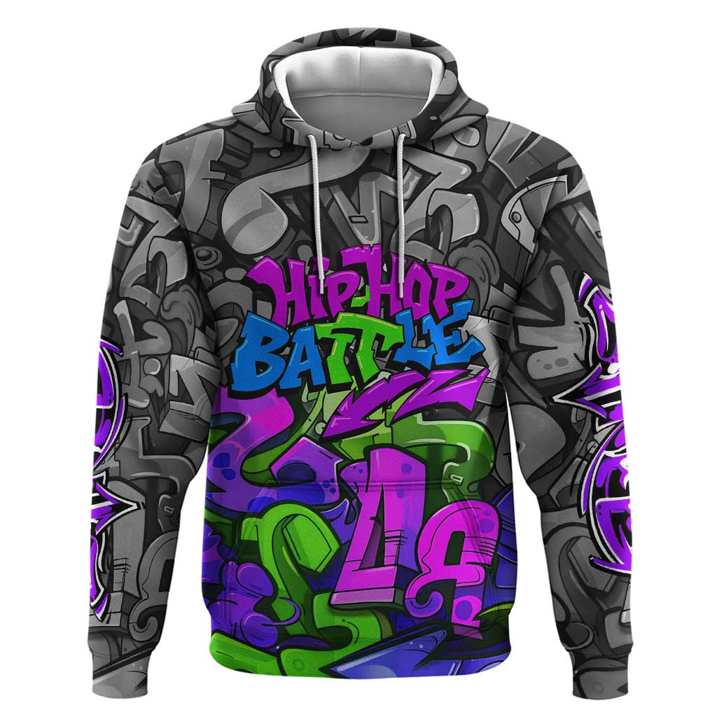 Hip Hop Battle Zip Hoodie Spray Can Kid Character and Colorful Graffiti Street Art Design - Wonder Print Shop