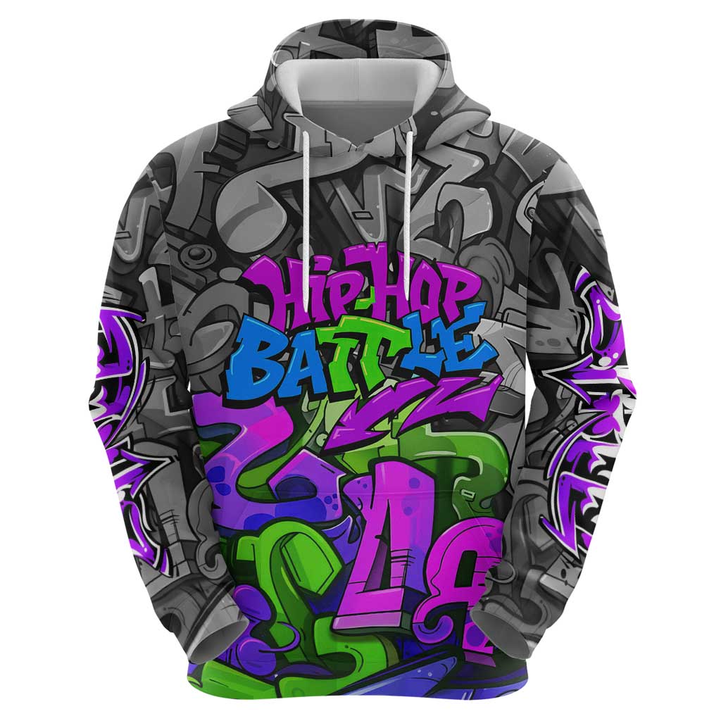 Hip Hop Battle Zip Hoodie Spray Can Kid Character and Colorful Graffiti Street Art Design - Wonder Print Shop