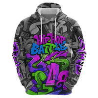Hip Hop Battle Zip Hoodie Spray Can Kid Character and Colorful Graffiti Street Art Design - Wonder Print Shop