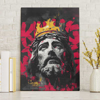 Jesus Graffiti Design Canvas Wall Art Crowned Portrait and Urban Street Art Style in Red Yellow Black Theme - Wonder Print Shop