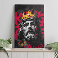 Jesus Graffiti Design Canvas Wall Art Crowned Portrait and Urban Street Art Style in Red Yellow Black Theme - Wonder Print Shop