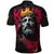 Jesus Graffiti Design Polo Shirt Crowned Portrait and Urban Street Art Style in Red Yellow Black Theme - Wonder Print Shop