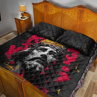 Jesus Graffiti Design Quilt Bed Set Crowned Portrait and Urban Street Art Style in Red Yellow Black Theme - Wonder Print Shop