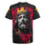 Jesus Graffiti Design Rugby Jersey Crowned Portrait and Urban Street Art Style in Red Yellow Black Theme - Wonder Print Shop