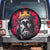 Jesus Graffiti Design Spare Tire Cover Crowned Portrait and Urban Street Art Style in Red Yellow Black Theme - Wonder Print Shop
