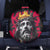 Jesus Graffiti Design Spare Tire Cover Crowned Portrait and Urban Street Art Style in Red Yellow Black Theme - Wonder Print Shop