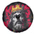 Jesus Graffiti Design Spare Tire Cover Crowned Portrait and Urban Street Art Style in Red Yellow Black Theme - Wonder Print Shop