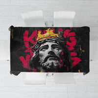 Jesus Graffiti Design Tablecloth Crowned Portrait and Urban Street Art Style in Red Yellow Black Theme - Wonder Print Shop
