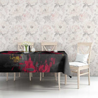 Jesus Graffiti Design Tablecloth Crowned Portrait and Urban Street Art Style in Red Yellow Black Theme - Wonder Print Shop