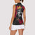 Jesus Graffiti Design Women Sleeveless Polo Shirt Crowned Portrait and Urban Street Art Style in Red Yellow Black Theme - Wonder Print Shop