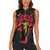 Jesus Graffiti Design Women Sleeveless Polo Shirt Crowned Portrait and Urban Street Art Style in Red Yellow Black Theme - Wonder Print Shop