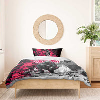 Hip Hop Graffiti Design Bedding Set Sitting Hooded Figure and Red Black Street Art Elements - Wonder Print Shop