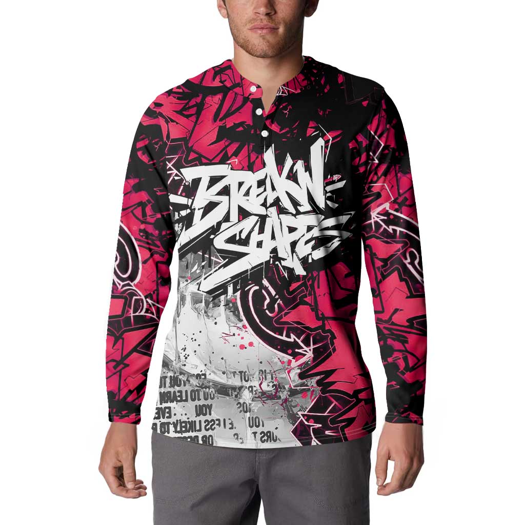 Hip Hop Graffiti Design Button Sweatshirt Sitting Hooded Figure and Red Black Street Art Elements - Wonder Print Shop