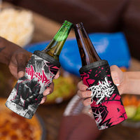 Hip Hop Graffiti Design 4 in 1 Can Cooler Tumbler Sitting Hooded Figure and Red Black Street Art Elements - Wonder Print Shop