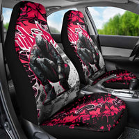 Hip Hop Graffiti Design Car Seat Cover Sitting Hooded Figure and Red Black Street Art Elements - Wonder Print Shop
