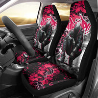 Hip Hop Graffiti Design Car Seat Cover Sitting Hooded Figure and Red Black Street Art Elements - Wonder Print Shop