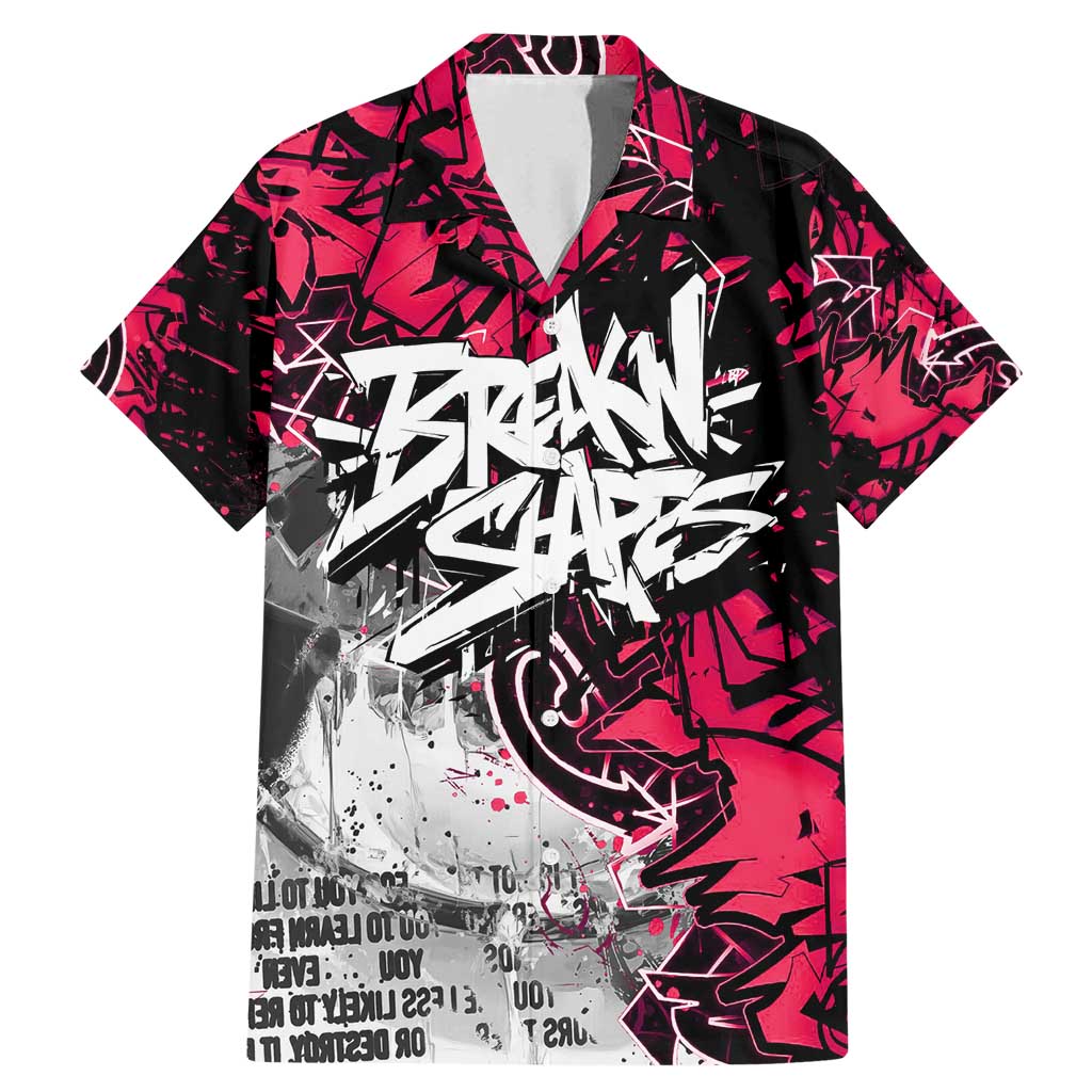 Hip Hop Graffiti Design Family Matching Mermaid Dress and Hawaiian Shirt Sitting Hooded Figure and Red Black Street Art Elements - Wonder Print Shop