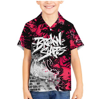 Hip Hop Graffiti Design Family Matching Mermaid Dress and Hawaiian Shirt Sitting Hooded Figure and Red Black Street Art Elements - Wonder Print Shop