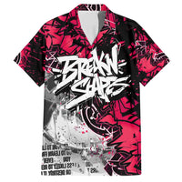 Hip Hop Graffiti Design Family Matching Off Shoulder Maxi Dress and Hawaiian Shirt Sitting Hooded Figure and Red Black Street Art Elements - Wonder Print Shop