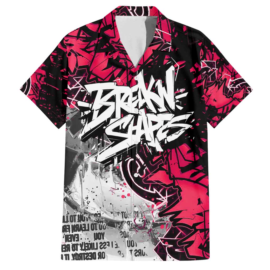 Hip Hop Graffiti Design Family Matching Summer Maxi Dress and Hawaiian Shirt Sitting Hooded Figure and Red Black Street Art Elements - Wonder Print Shop