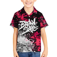 Hip Hop Graffiti Design Family Matching Tank Maxi Dress and Hawaiian Shirt Sitting Hooded Figure and Red Black Street Art Elements - Wonder Print Shop