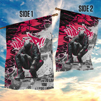 Hip Hop Graffiti Design Garden Flag Sitting Hooded Figure and Red Black Street Art Elements - Wonder Print Shop