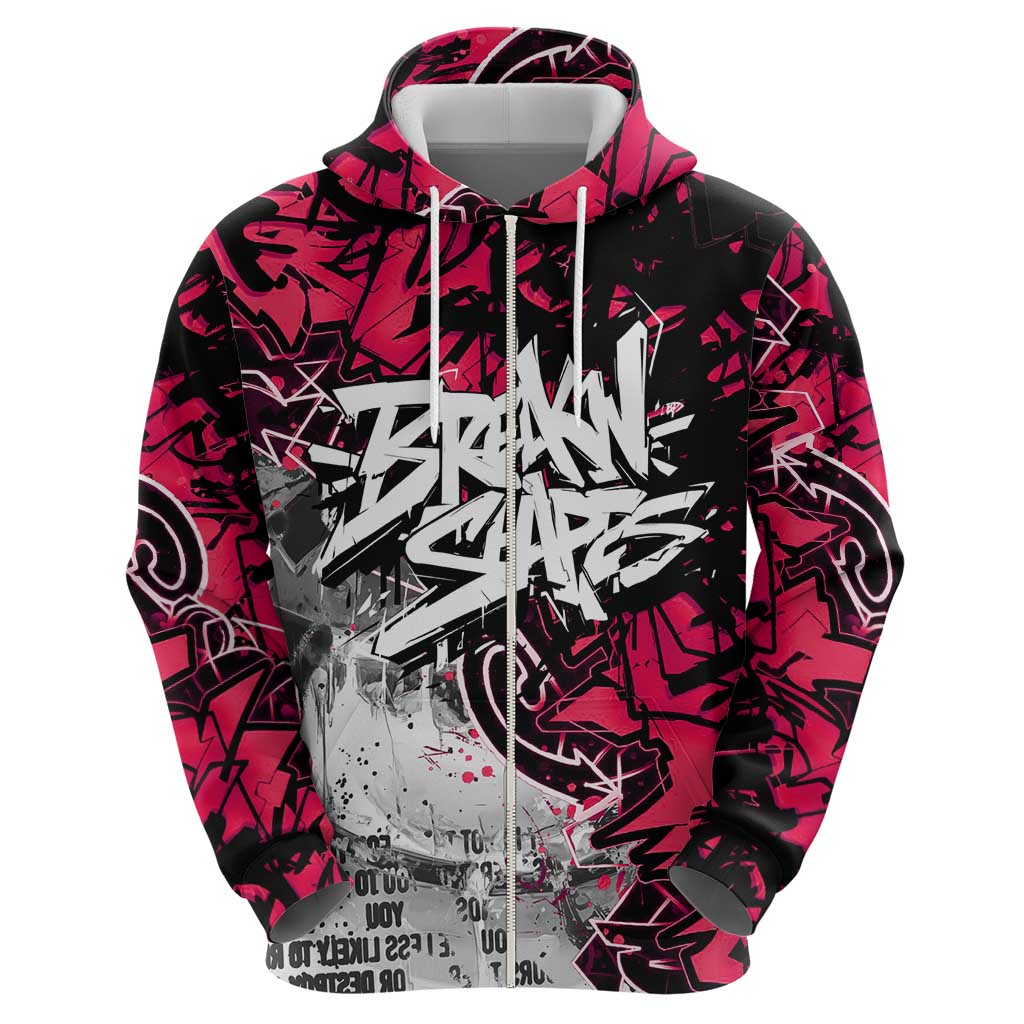 Hip Hop Graffiti Design Hoodie Sitting Hooded Figure and Red Black Street Art Elements - Wonder Print Shop
