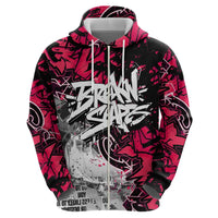 Hip Hop Graffiti Design Hoodie Sitting Hooded Figure and Red Black Street Art Elements - Wonder Print Shop