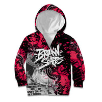 Hip Hop Graffiti Design Kid Hoodie Sitting Hooded Figure and Red Black Street Art Elements - Wonder Print Shop