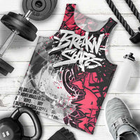 Hip Hop Graffiti Design Men Tank Top Sitting Hooded Figure and Red Black Street Art Elements - Wonder Print Shop