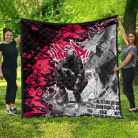 Hip Hop Graffiti Design Quilt Sitting Hooded Figure and Red Black Street Art Elements - Wonder Print Shop