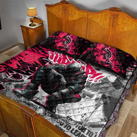 Hip Hop Graffiti Design Quilt Bed Set Sitting Hooded Figure and Red Black Street Art Elements - Wonder Print Shop